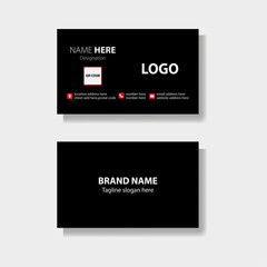 creative  black  business card  simple clean template vector design