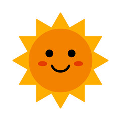 太陽　顔　アイコン　シンプル　笑顔　ベクター