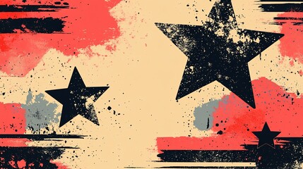 Abstract grunge background with stars.