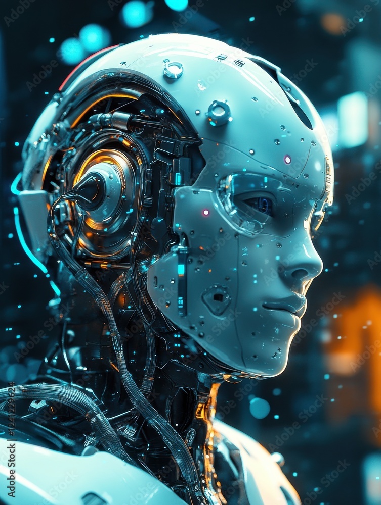 Poster a tech startup leveraging artificial intelligence to disrupt traditional business and finance models