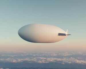 Naklejka premium Nextgeneration airship with solarpowered propulsion, a sustainable alternative for air travel