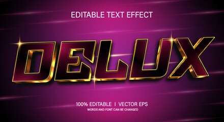 delux 3d vector text effect with modern style design