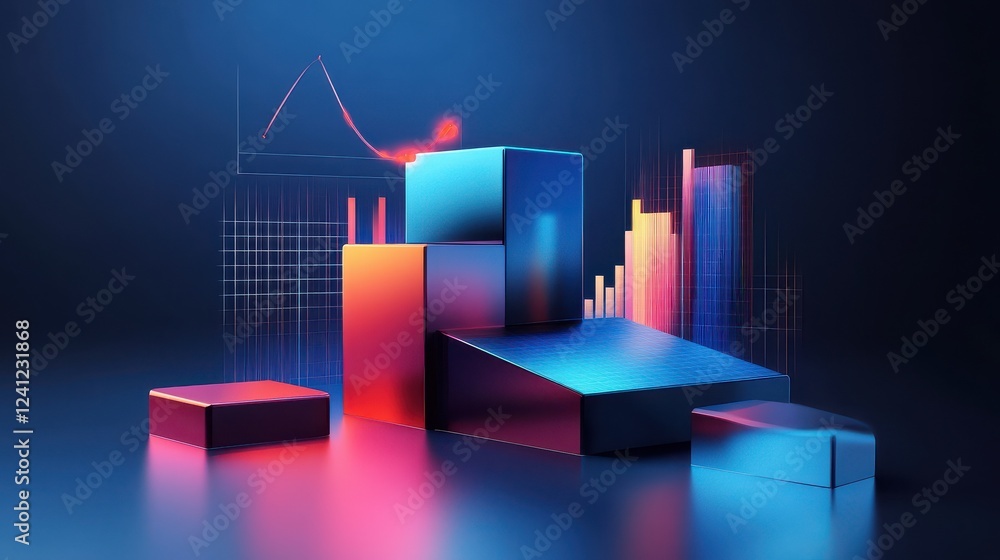 Poster modern visualization of brand positioning and differentiation strategies highlighting value proposit