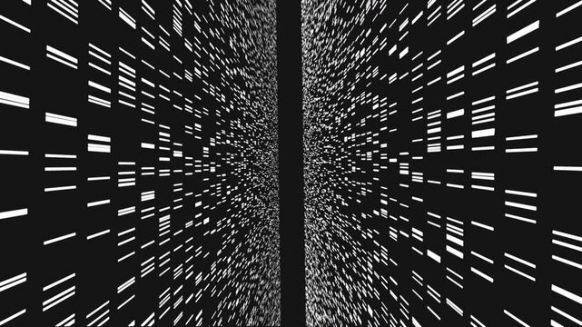 Big genomic data visualization. Animation. Abstract DNA information processing by virtual ai, artificial intelligence. Motion Animation. Video available in 4K FullHD and HD render footage