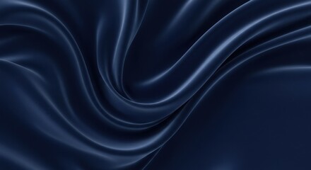 Elegant Dark Blue Silk Waves Texture Background