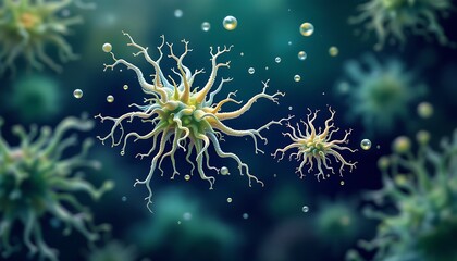 Obraz premium Microscopic Virus 3d Render High Resolution Image