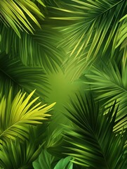 Close-up shot of lush tropical green leaves, perfect for background or nature concept