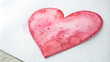 Obraz premium Hand-painted watercolor heart with subtle textures, rustic, earthy