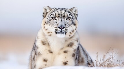 Fototapeta premium leopard in the snow