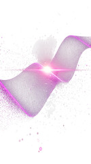Abstract purple wave with glittering particles and bright light, perfect for backgrounds, websites, or presentations.