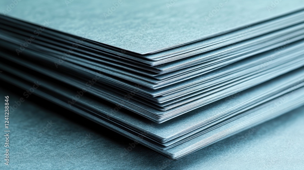Poster close-up view of neatly stacked sheets of texture paper surface