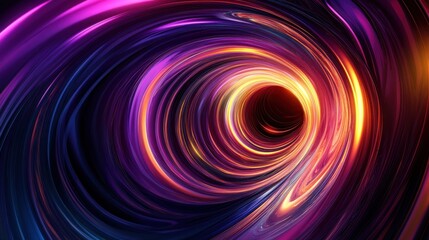 Abstract tunnel background, digital innovation, convergence and immersion, neon colors, high-tech theme, futuristic vibes, 3D design, tech aesthetics