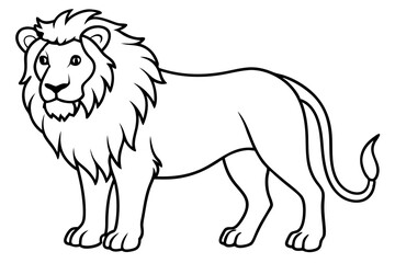 Lion in Continuous Line Vector Design