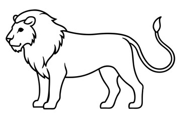 Lion in Continuous Line Vector Design