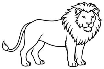 Lion in Continuous Line Vector Design