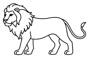 Lion in Continuous Line Vector Design