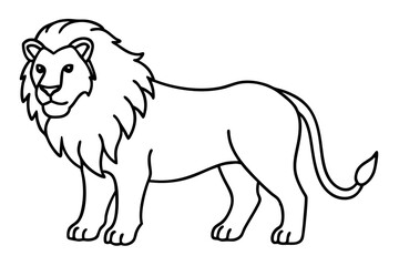 Lion in Continuous Line Vector Design