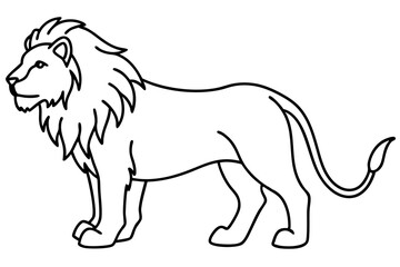 Lion in Continuous Line Vector Design