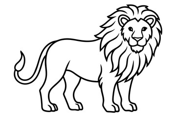 Lion in Continuous Line Vector Design