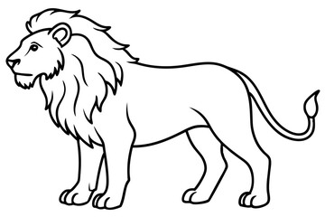 Lion in Continuous Line Vector Design