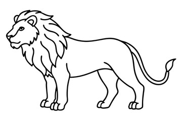 Lion in Continuous Line Vector Design