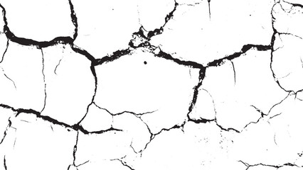 crack wall texture on a white background isolated Earth cracks texture on isolated vector background. black lightning bolts. 