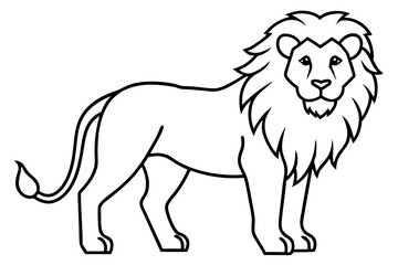 Lion in Continuous Line Vector Design