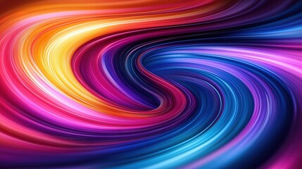 Obraz premium Dynamic swirling neon waves in vibrant abstract motion background