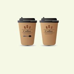 White cap brown paper Recyclable Double Wall Kraft Coffee cup mug