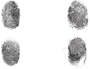 fingerprint grunge effect set isolated on a transparent background. vintage isolated transparent grunge overlay album.