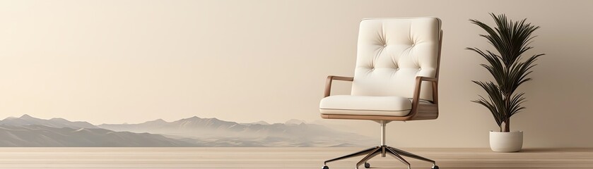 Fototapeta premium Modern chair in a minimalistic living space.