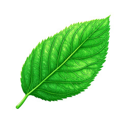 Obraz premium Green leaf, detailed texture, nature background, botanical illustration, website design isolated on transparent or white background. Generative ai