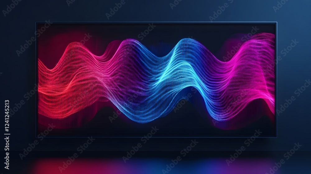 Poster captivating fluid waves of color symbolizing technological advancements in media representation