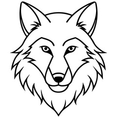 Minimalist Wolf Head Art Vector Design