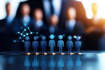 Innovative Business Meeting with Focus on Team Success with Digital Network Concepts and Growth Potential in Modern Corporate Environment