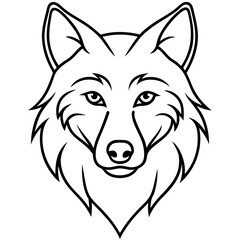 Minimalist Wolf Head Art Vector Design