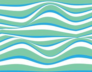 simple abstract light green and blue colour horizontal wave distort line pattern.