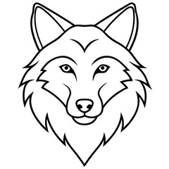 Minimalist Wolf Head Art Vector Design