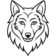 Minimalist Wolf Head Art Vector Design
