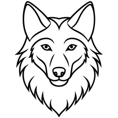 Minimalist Wolf Head Art Vector Design