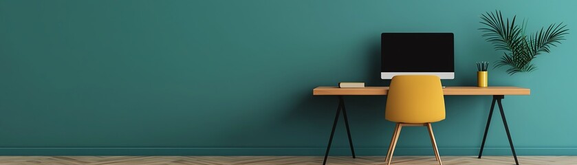 Modern workspace with a stylish desk setup.