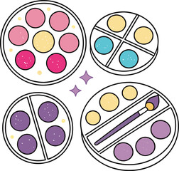 Set Of Different Color Fill Round Shape Palette