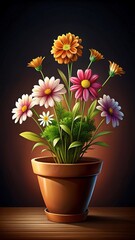 bouquet of flowers in vase