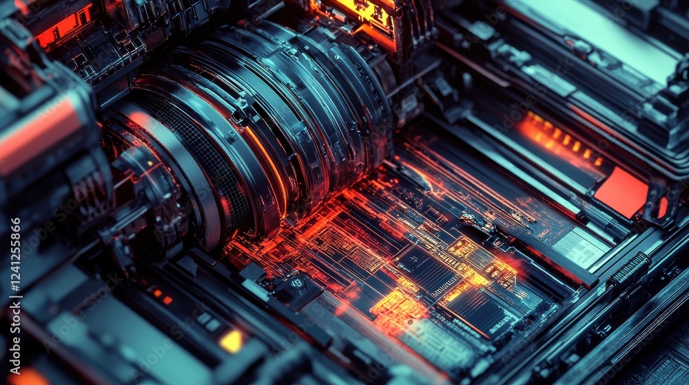 Aufkleber futuristic abstract technology inside a high-tech machine component