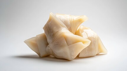 Ketupat or rice dumpling on white background Low Angle