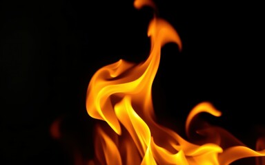 Flames dance gracefully in the darkness, creating a mesmerizing display of fiery colors and shapes