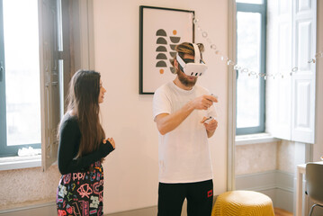 Join an exciting virtual reality experience in a modern studio that promotes creativity