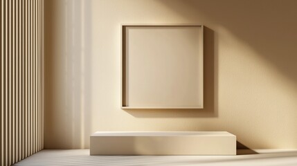 Beige Minimalist Product Mockup with Sunlight