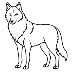Minimalist Wolf Line Art Vector Design