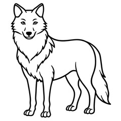 Minimalist Wolf Line Art Vector Design